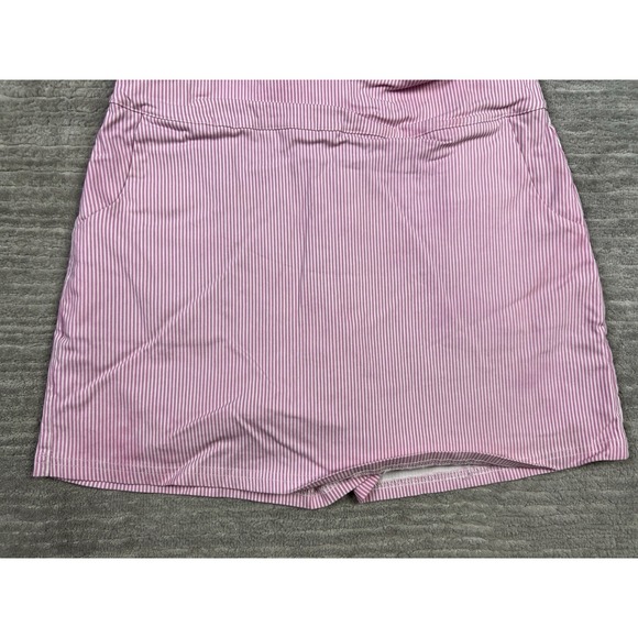 Savion Skorts Womens‎ Large Pink Pinstriped Mini Short Stretchy Rayon Blend - Picture 3 of 13